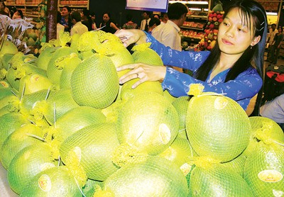Green-peel grapefruit highly profitable for farmers in the Mekong Delta (Photo: SGGP)